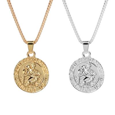 BLUELANS NECKLACE Wonderful Us Letter Holy Pendant Saint Christopher Necklace Unisex Protect Print Amulet Women Present