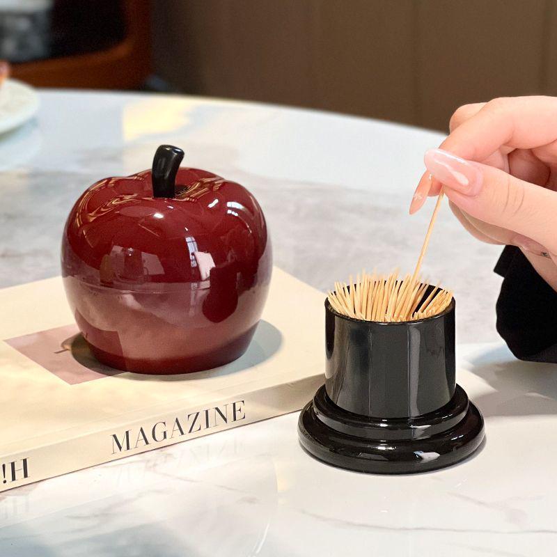 Apple Pear Toothpick & Swab Holder - Cute, Creative, High-Grade Storage Box.