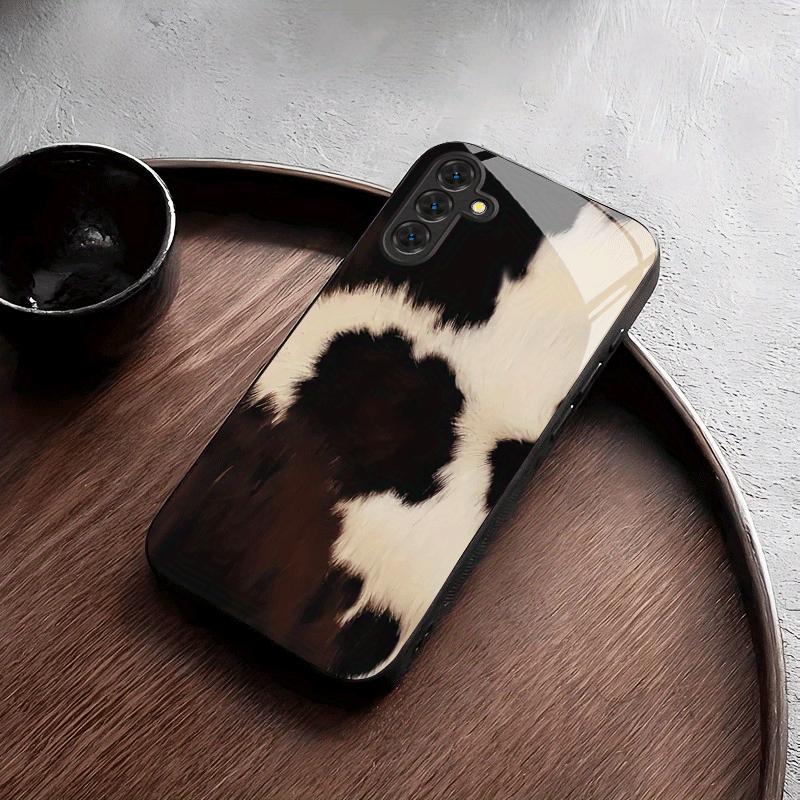 Electroplated Glass Phone Case Suitable for Samsung Galaxy S26 S25 S24 S23 S22 S20 S11 S10 FE Ultra Plus Anti Drop Cow Pattern