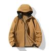 Couple Autumn and Winter Solid Color Large Size Hooded Soft Shell Jacket Sports Outdoor Cycling Fishing Suit Thick Jacket