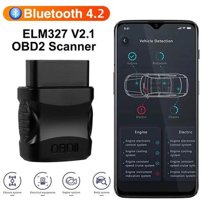 ELM327 V2.1 Car Engine Fault Code Reader OBD2 Scanner Bluetooth 4.2 Car Dignostic Scanner EOBD Fault Code Reader For IOS/Android No CD