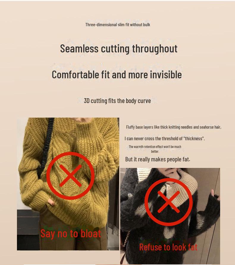 Women's Winter Velvet Silk Thermal Tops - Seamless, Thickened Cashmere for Autumn Warmth