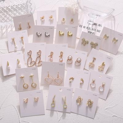 Korean Heart Tassel Drop Earrings For Women Fashion Geometric Gold Butterfly Star Dangle Earrings Gifts Jewelry