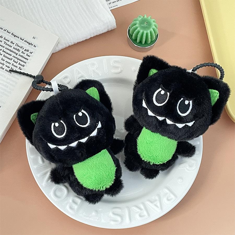 Cartoon Kleine Schwarze Katze Plüschpuppe Taschenanhänger Lustige Schwarze Katze Puppe Auto Schlüsselanhänger Hängende Dekoration Kindergeschenk