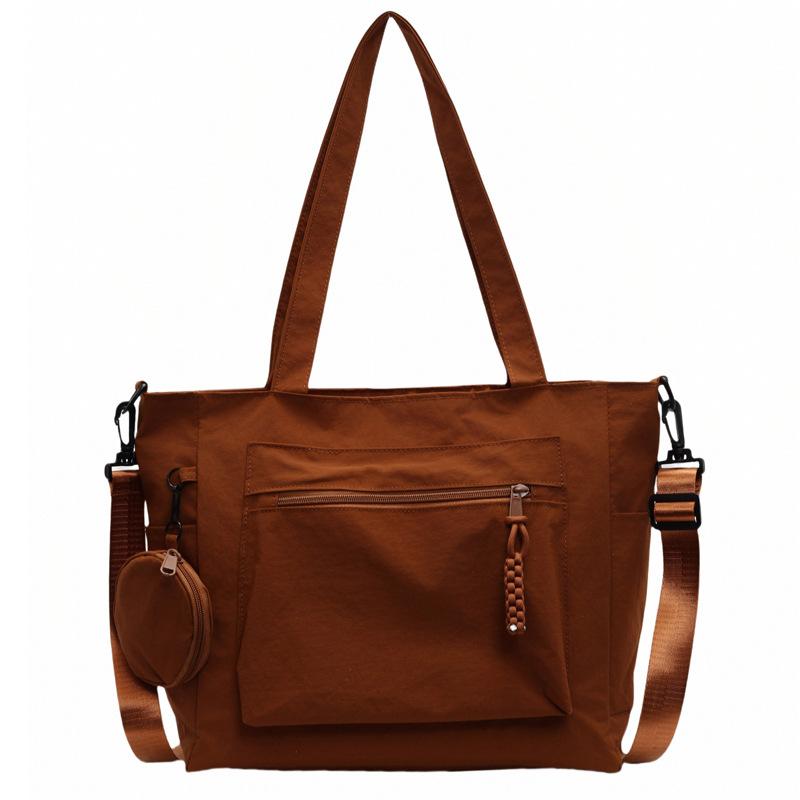 2025 New Casual Simple Large-capacity Tote Bag High-texture Cloth Bag Solid Color Shoulder Underarm Bag