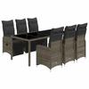 VidaXL Ensemble de bistro de jardin 7 pcs coussins gris poly rotin 3277169