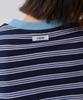 Sayu Striped Biscuit Short Sleeve T-Shirt Navy