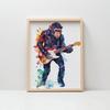 Plakat Małpa Z Gitarą Plakat Małpa Z Gitarą, 50X70 Cm, Rama Drewniana Jasny Dąb, Papier Matowy 230 Gsm