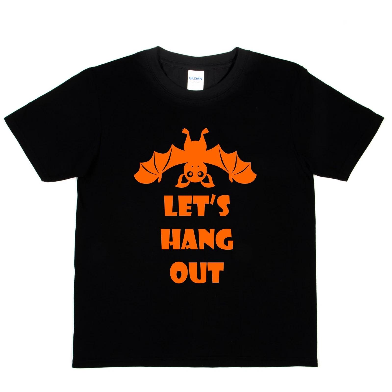 Halloween Tee Lets Hang Out Dracula Bats Costume Spooky Funny Kids T shirt 4XL