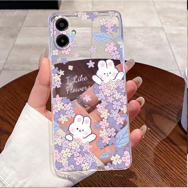 For Samsung Galaxy A07 4G Clear Luxury Cute Love Rabbit Funny TPU Soft Silicone Phone Case For Samsung Galaxy A07 A07 Back Cover