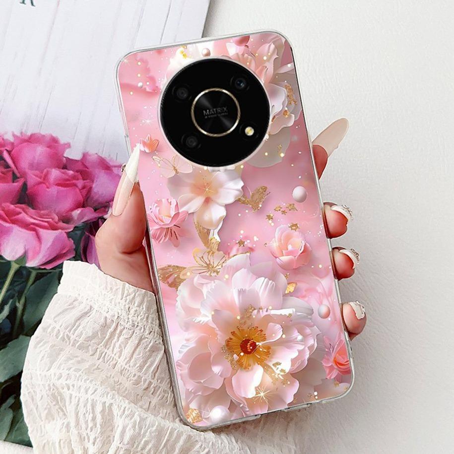 Silicone Case For Honor Magic 4 5 6 Lite Cover Popular Flower Butterfly Soft Slim TPU Back Cover For Honor Magic6 Lite Protector