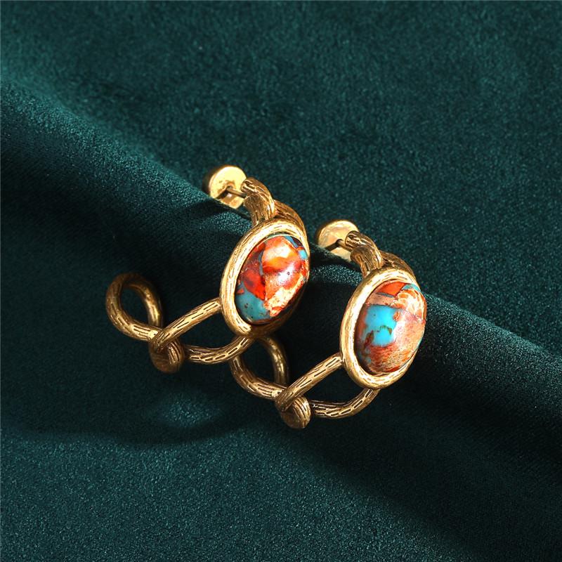 Yong Nuo Vintage Nautical Map Natural Stone Ring