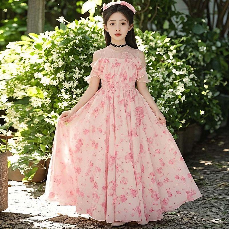 

Летнее платье для девочек Детское цветочное платье принцессы Платье-жилет Летнее платье для девочек 170