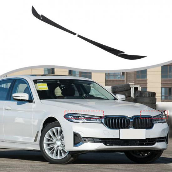 

Glossy Black Front Headlight Eyebrow Trim Sticker For BMW 5 Series G30 G31 18-23