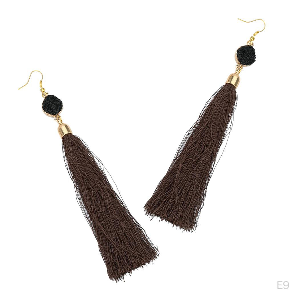 Hooked Long Tassel Earrings Women Bohemian Style Dangle Earring 12cm