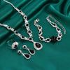 Rhinestone Jewelry Set Women Droplet Necklace Dangle Earrings Bridal Weddings Banquet Accessories