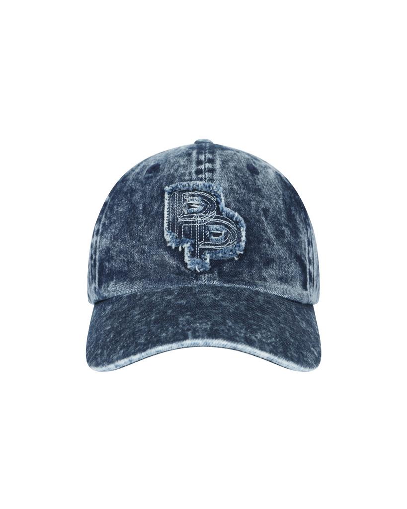 BESLOW Bleached Washed Logo Ball Cap Indigo