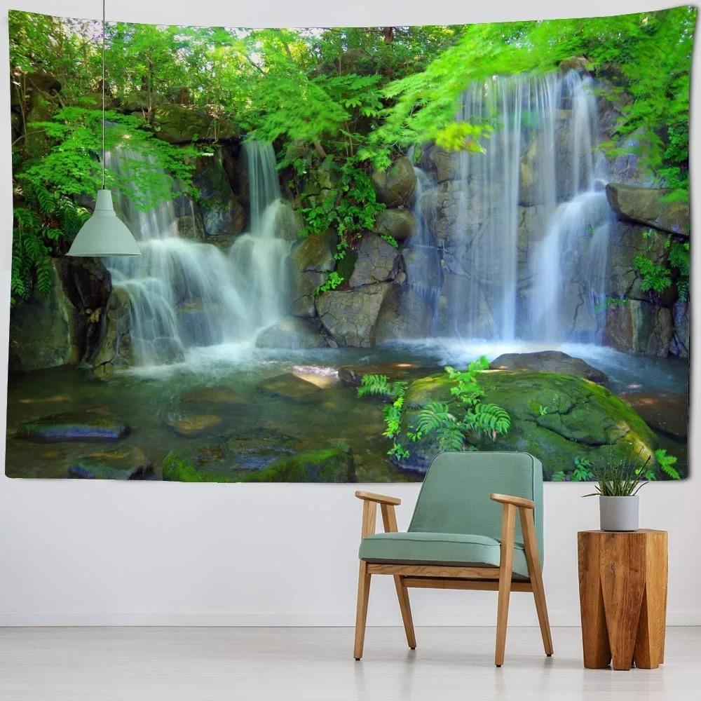 Forest Waterfall Decorative Tapestry Office Living Room Decor Home Wall Tapestry