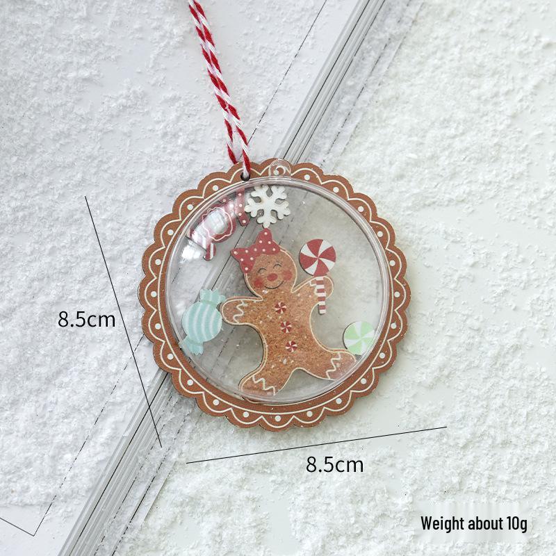 NUCHI Luminous Wooden Christmas Tree Ornaments - Small House Pendant Decorations