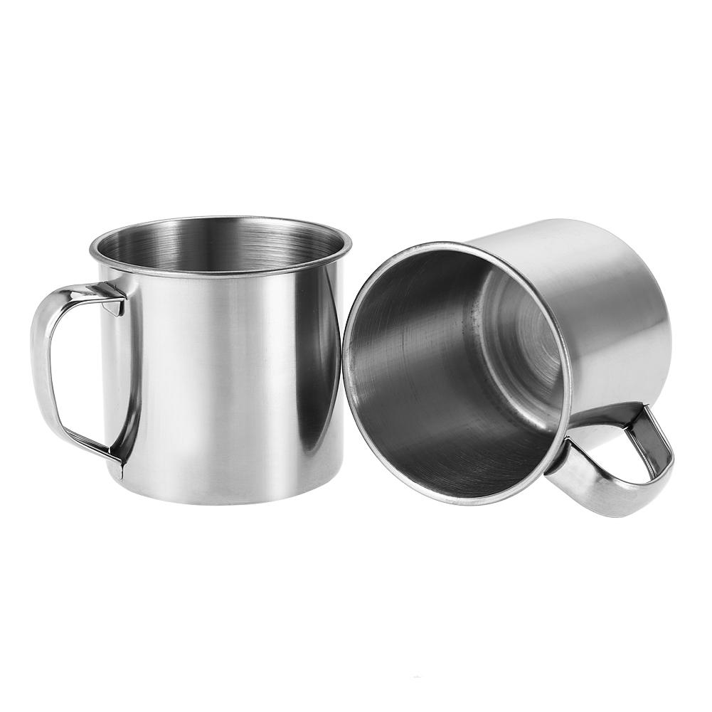 Set 8 Piese Portabil Inox Vase Oală Tigaie Farfurie Cană Set pentru Camping în Aer Liber Picnic