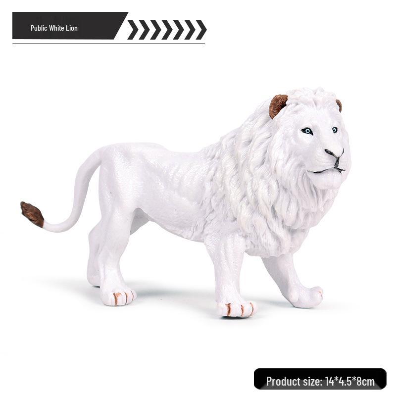 Cross-Border Wild Animal Model: Children s White & African Lion Toy Zoo