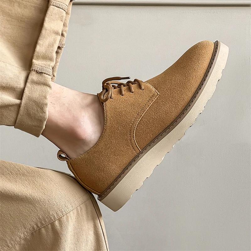 Men's shoes lace up Skateboard Sneakers cow suede Leather Man Sneakers Comfort Lace-up Men Skate Shoes Zapatillas De Hombre