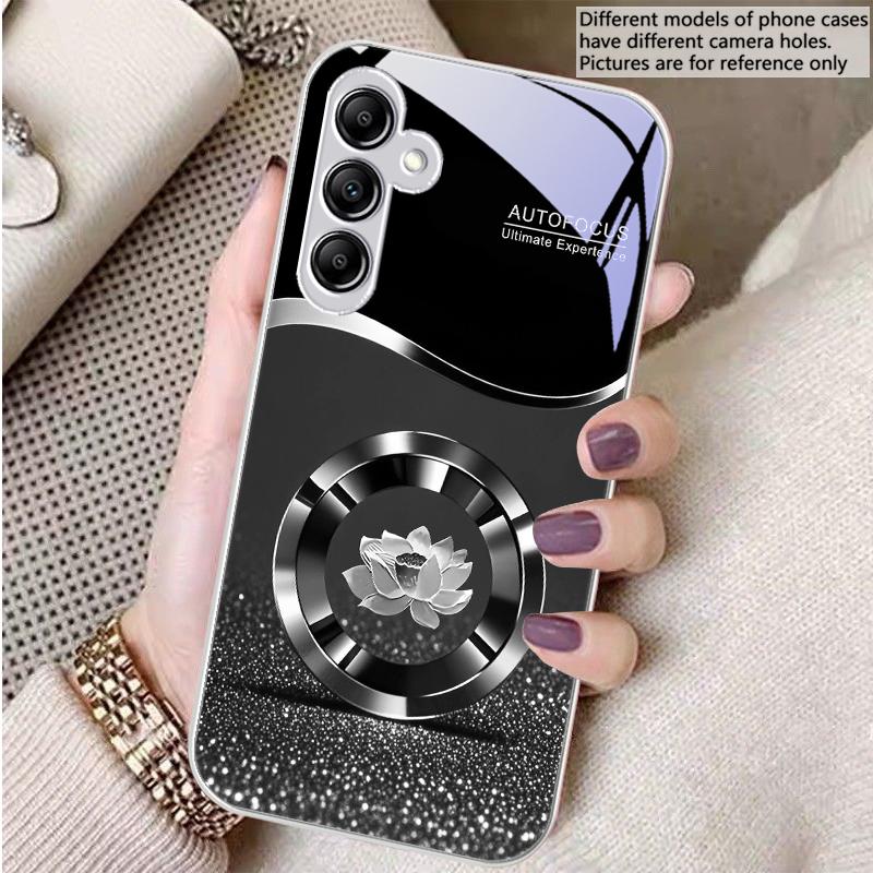 Circle Lotus Golden Dot For Samsung A 20 30 22 23 24 25 26 31 32 33 34 35 42 50 51 52 53 54 55 56 70 71 72 73 glass phone case