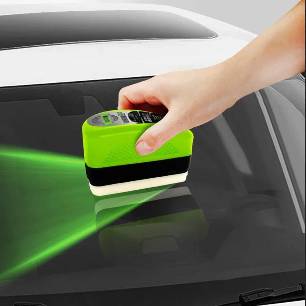 Car Glass Oil Film Remover Automotive Car Glass Sponge Cleaning Brush Front Inside Windshield Glass Oil Film Cleaning Agent