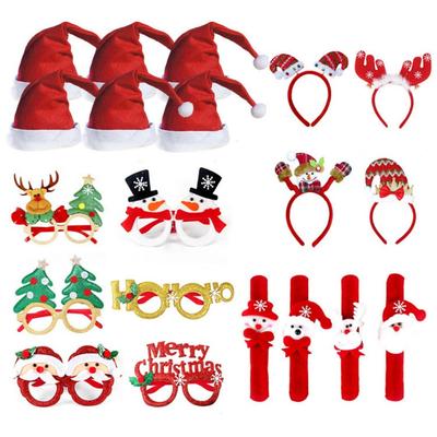 Christmas Antlers Glasses Christmas Hat Set Adult Children Gifts Santa Hat Snowman Headband Headband