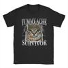 Bauchschmerzen Überlebender Katze Meme Lustiger Spruch Katzen Tiere T-Shirts Sommer Baumwoll-T-Shirts für Herren Damen Trendiges Lässiges T-Shirt