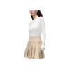 Fila Golf Series Sport Minimalist Half-Zip Long Sleeve Knit Top Women Tops Jade-White A11W445405F-WT
