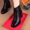 thick heel mother short boots women's autumn new women's boots winter velvet warm cotton boots thick heel non-slip thick-soled cotton shoes