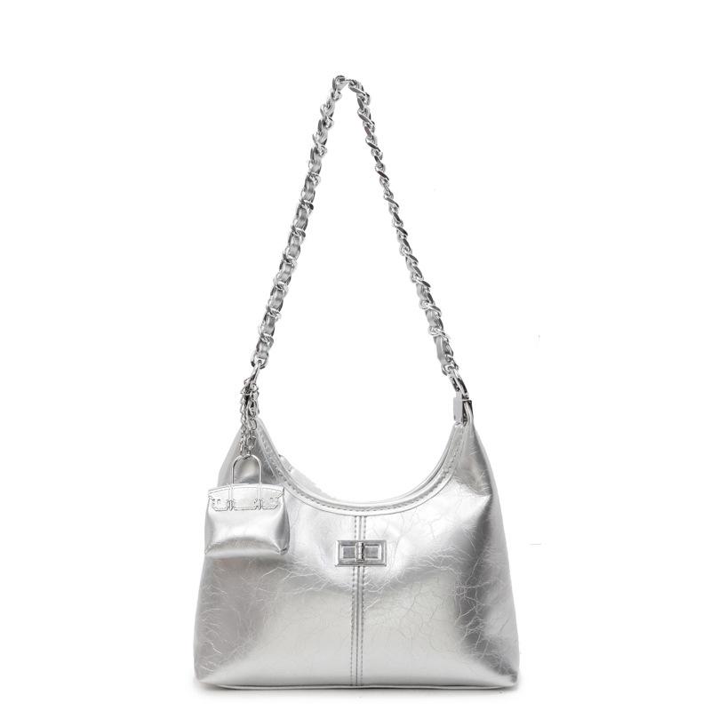 This Year, Korean Light Luxury Oil Wax Leather Chain Underarm Bag Is Popular, Femininity Commuting Advanced Sense Simple Messenger Bag