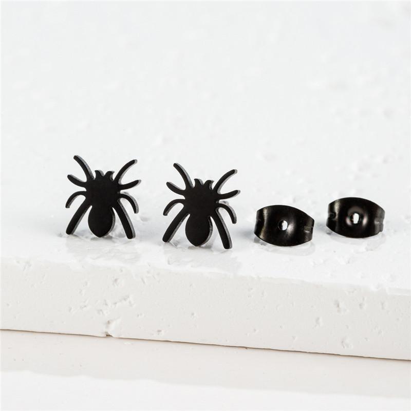 Simple T Bar Stud Earrings for Women Small Animal Ear Studs Punk Dove Leaf Dragonfly Spider Earings Fashion Jewelry Pendientes