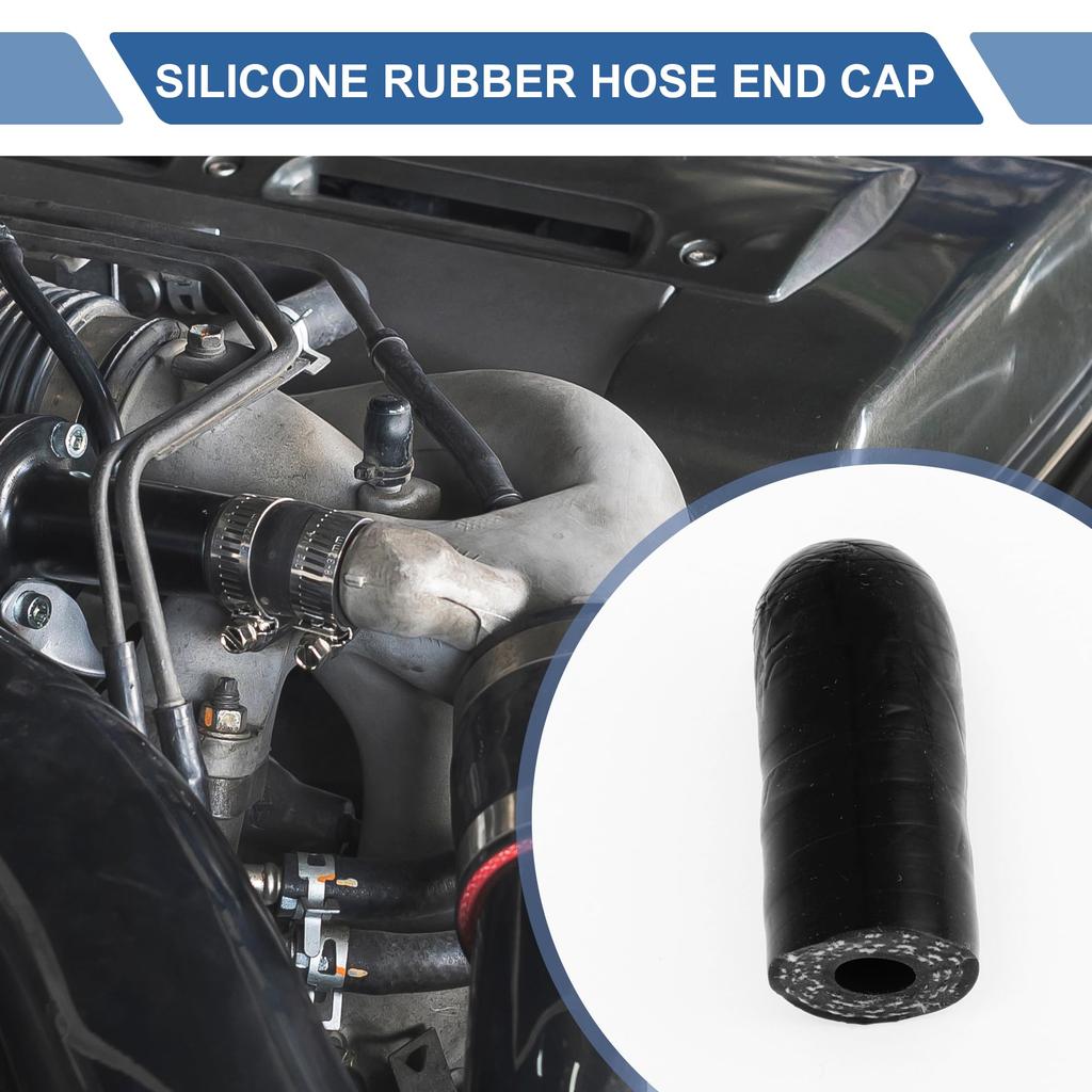 X AUTOHAUX Silicone Cap Silicone Plug Plumbing Processing Mecla Cap Plumbing End Cap Black