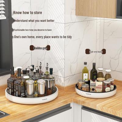 Rotating Kitchen Spice Rack Turntable Storage Shelf Organizer