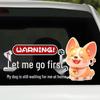 Meu Cão Espera: Adesivo de Carro Impermeável para Motorista Mulher Engraçada