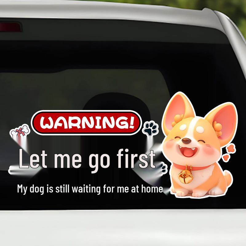 Mein Hund wartet: Lustiger wasserdichter Autoaufkleber für Fahrerinnen