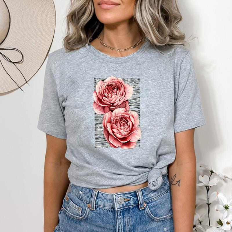 Grafik-T-Shirt mit Aufdruck, Kleidung, Lippe, lustiges Aquarell, süßes Sommer-Top, Damen-T-Shirt, lässig, Damenmode, kurzärmeliges T-Shirt