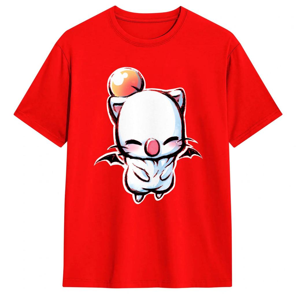 FF VII Kupo Moogle TShirt Summer 100 Cotton T Shirts For Unisexs Hipster Design Tee Shirt Short Sleeve Vintage Top Tees