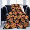 Vintage Day of the Dead Printed Flannel Blanket All Seasons Skull Digital Printed Blanket