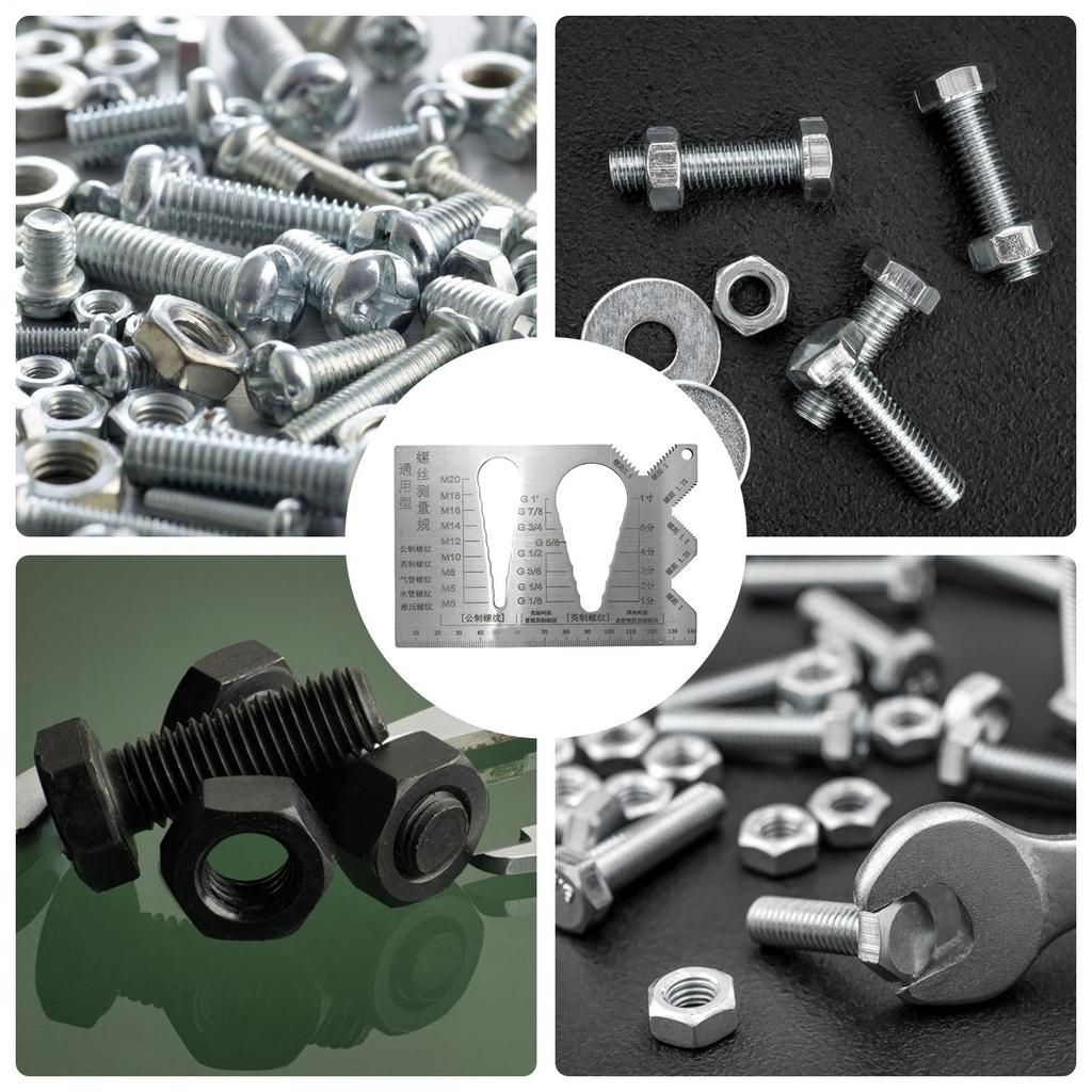 1pcs Bolt Measuring Tool Thread Checker Screw Measurement Ruler Stainless steel Screw Measuring Device for Jewelry Repair