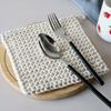 Handgeflochtener Baumwollseil Untersetzer Tischset Minimalistisches Quadratisches Tischset Hitzebeständig Rutschfest Wiederverwendbar Rustikales Küchen-Esszimmer-Dekor für Zuhause Restaurant