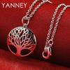 925 Sterling Silver 23MM 16-30 Inches Fine Round Tree of Life Necklace For Women Fashion Charm Wedding Gift Jewelry Accessories