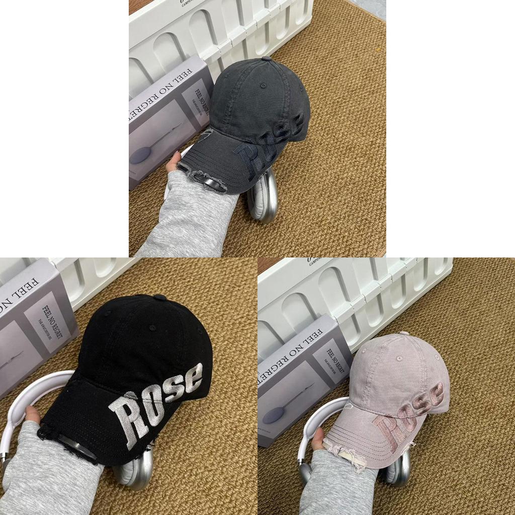Streetwear Baseball Cap With Embroidered Letters And Wide Brim For Summer Sun Protection