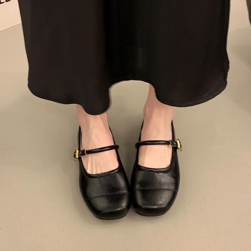 

Fashion Versatile Woman Shoes 2026 Autumn New Round Flat Shoe Simple Shallow Mouth Mary Jane Shoes Anti Slip Women Casual Shoe 35 чёрный