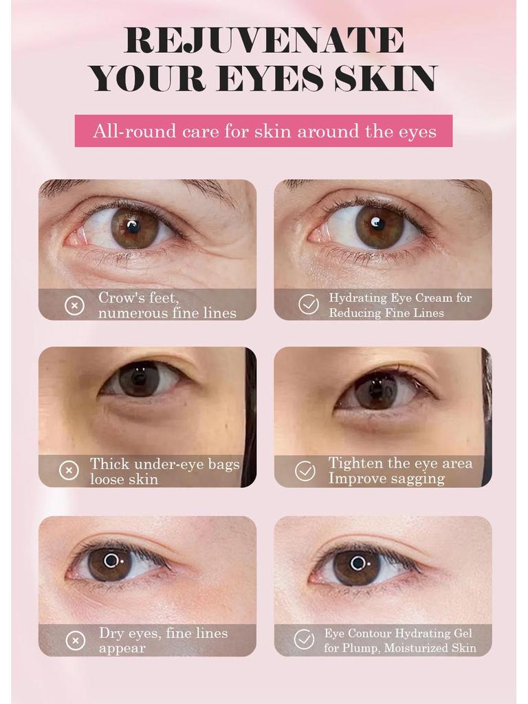 Pink Collagen Eye Mask Patch: Anti-Wrinkle, Firming, Brightening for Dark Circles & Fine Lines