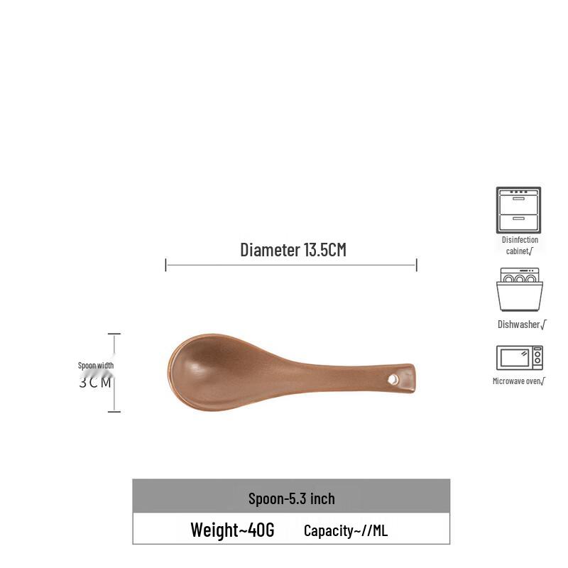 Ruhan Retro Ceramic Soup Spoon