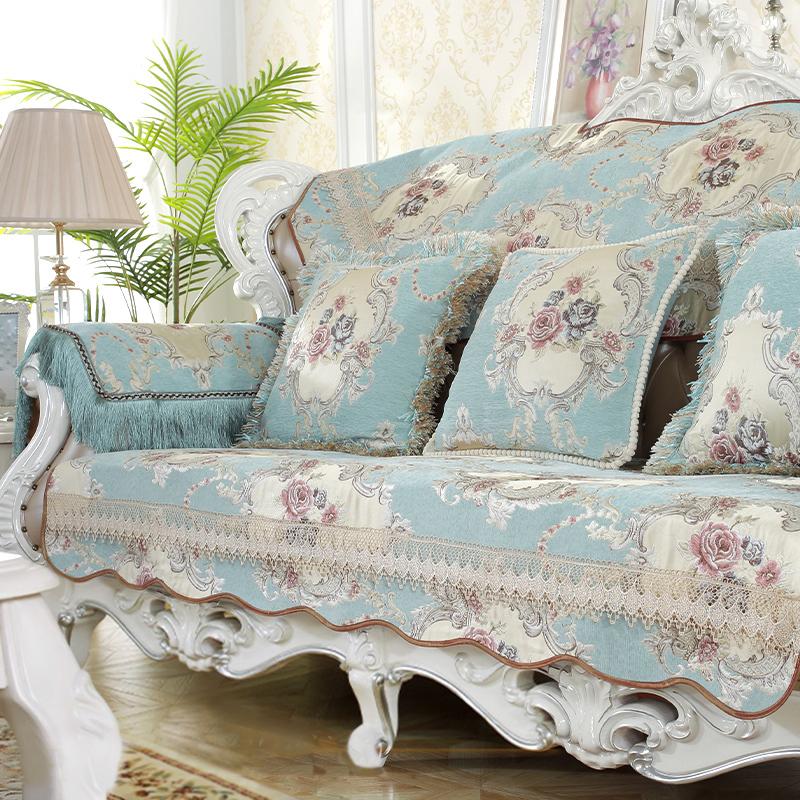 Европейский чехол для дивана, роскошный шенилл, четыре сезона, универсальная подушка для дивана, гостиная, противоскользящий чехол, подлокотник, полотенце, домашний декор