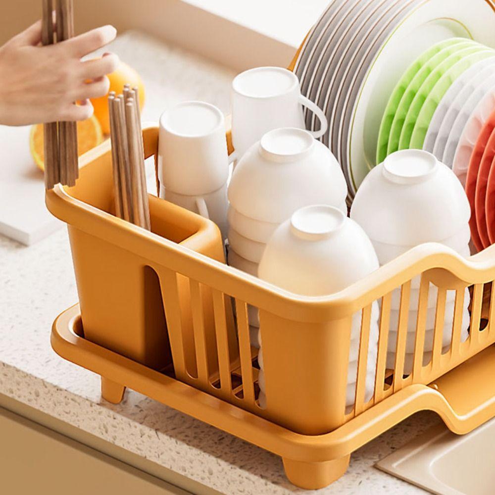 Plastic Utensils Drainer Rack Square Storage Basket Drain Bowl Rack Dish Drying Rack  Chopsticks